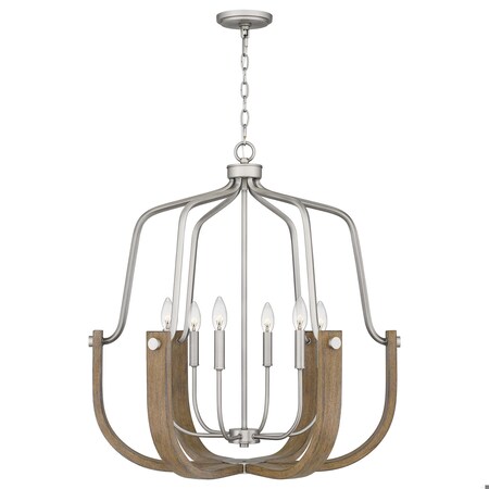 Quoizel Challis 6-Light Antique Nickel Chandelier CIS5028AN